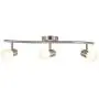 XiNBEi Lighting Track Lighting, 3 Light Wave Track Light with Glass Modern Ceiling Light Bar Brushed Nickel for Kitchen & Dining Room XB-TR1238-3-BN