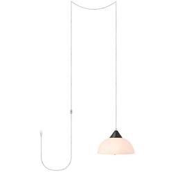 Globe Electric Finn 1-Light Plug-in Pendant, Plastic, Clear Hanging Cord 60435, Dark Bronze with Frosted Shade