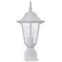 Gruenlich Outdoor Post Lighting Fixture with One E26 Medium Base Max 100W, Aluminum Housing Plus Glass, Bulb Not Included (White Finish)