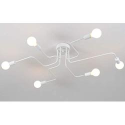 RUXUE Modern Ceiling Light 6 Heads Retro Metal White Chandeliers Light Fixtures for Kitchen Bedroom (6-Heads White)