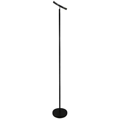 Super Bright Floor Lamp - Contemporary, High Lumen Light for Living Rooms & Offices - Dimmable, Indoor Pole Uplight for Bedroom Reading - Black (Black)