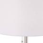 Caper Modern Floor Lamp with USB and AC Power Outlet on Table Glass Satin Steel White Fabric Drum Shade for Living Room - 360 Lighting