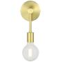 XiNBEi Lighting Wall Sconce Single 1 Light Sconces Wall Light with LED Bulb, Vanity Light with Satin Brass Finish for Bathroom Hallway Bedroom XB-W1234-1-SB-G30