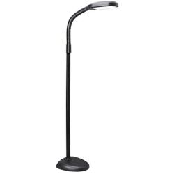 Verilux SmartLight Full Spectrum LED Modern Floor Lamp with Adjustable Brightness, Flexible Gooseneck and Easy Controls - Reduces Eye Strain and Fatigue - Ideal for Reading, Artists, Craft (Black)