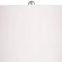 Stella Modern Table Lamp Clear Blue Fluted Glass White Drum Shade for Living Room Family Bedroom Bedside Nightstand - 360 Lighting