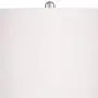 Stella Modern Table Lamp Clear Blue Fluted Glass White Drum Shade for Living Room Family Bedroom Bedside Nightstand - 360 Lighting