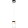 XiNBEi Lighting Pendant Lighting Modern 1 Light Mini Pendant Light with Dual Glass in Dark Bronze, Adjustable Hanging Ceiling Light for Kitchen & Living Room XB-P1195-DB