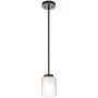 XiNBEi Lighting Pendant Lighting Modern 1 Light Mini Pendant Light with Dual Glass in Dark Bronze, Adjustable Hanging Ceiling Light for Kitchen & Living Room XB-P1195-DB