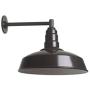 The Gardena Straight Arm Barn Light | Standard Warehouse Steel Dome on a Straight Arm | Barn Lighting and Farmhouse Lighting | Made in America (11'' Straight Arm, Dark Bronze)