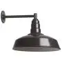 The Gardena Straight Arm Barn Light | Standard Warehouse Steel Dome on a Straight Arm | Barn Lighting and Farmhouse Lighting | Made in America (11'' Straight Arm, Dark Bronze)