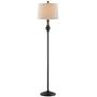 Maxax Floor Lamp, Modern Standing Lighting Dimmable Reading Standing Lamp with Oatmeal Lampshade for Living Bedroom Reading Room, Black