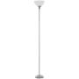 Catalina Lighting 20641-000 Traditional 3-Way Metal Torchiere Floor Lamp with White Plastic Shade, Silver Classic