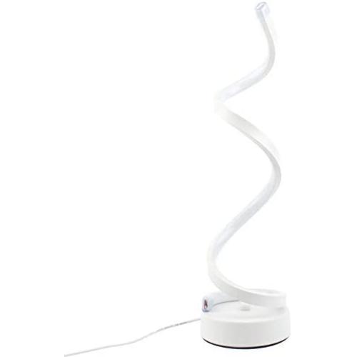 LENIVER LED Table Lamp, Modern Minimalist Dimmable Spiral Table Lamp, 12W 3 Color Bedside Lamp Desk Light for Bedroom, Living Room, Office, Nightstand, Bookshelf (White)