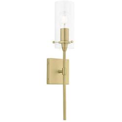 Effimero Gold Wall Sconce Lighting - Bathroom Light Fixture - Modern Indoor Bedroom Wall Lights with Clear Glass Shades