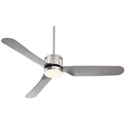 52'' Visionary Modern Ceiling Fan with Light LED Brushed Nickel Frosted for Living Room Kitchen Bedroom Family Dining - Casa Vieja