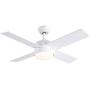 Ceiling Fan with Lights and Remote Control,SNJ 44 Inch Modern Ceiling Fan for Living Room Bedroom Dining Room,Indoor(White)