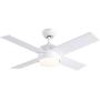 Ceiling Fan with Lights and Remote Control,SNJ 44 Inch Modern Ceiling Fan for Living Room Bedroom Dining Room,Indoor(White)