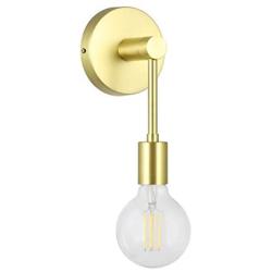 XiNBEi Lighting Wall Sconce Single 1 Light Sconces Wall Light with LED Bulb, Vanity Light with Satin Brass Finish for Bathroom Hallway Bedroom XB-W1234-1-SB-G30