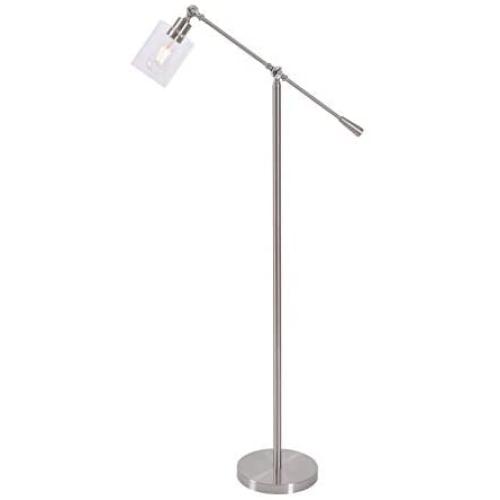 Kenroy Home Modern Floor Lamp ,50-57 Inch Height, 23 Inch Width, 10 Inch Ext. with Brushed Steel Finish