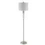 WINGBO Modern Floor Lamp 3 Stacked Glass Ball Free Standing Floor Lamps with Drum Shade, Tall Pole Light for Living Room Bedroom Modern Upright Light with LED Bulb