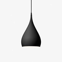 LITFAD Black Teardrop Suspended Light Designers Style Pendant Light Aluminum 1 Light Drop Light Modern Ceiling Hanging Light for Dining Room Restaurant Cafe Bar