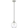Primo Large Glass Globe Pendant Light Fixture - Brushed Nickel Hanging Pendant Lighting for Kitchen Island - Mid Century Modern Ceiling Light with Clear Glass Shade