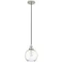Primo Large Glass Globe Pendant Light Fixture - Brushed Nickel Hanging Pendant Lighting for Kitchen Island - Mid Century Modern Ceiling Light with Clear Glass Shade