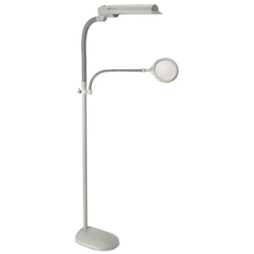 OttLite 18-watt Easy View, 62'' x 0'' x 10.5'', Dove Grey Floor Lamp,