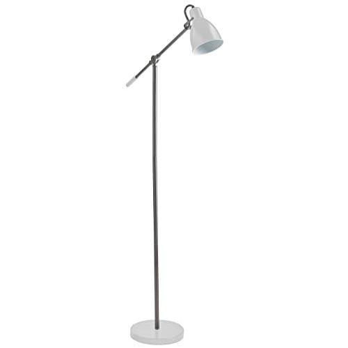 Amazon Brand – Rivet Caden Adjustable Task Floor Lamp with Bulb, 60''H, White and Nickel