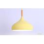 STGLIGHTING Wooden Handle Pendant Light with UL 20ft Dimmable Switch Cord Macaron Yellow Swag Plug-in Light Fixtures Nordic Minimalist Loft Style Lamps for Dining Room Bulbs Not Included
