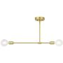 XiNBEi Lighting Semi Flush Mount Ceiling Light, Vintage Sputnik Satin Brass Close to Ceiling with 2 LED Bulb for Bedroom Living Room XB-SF1234-2-SB-G30