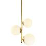 BAODEN 3 Lights Globe Pendant Light Mid Century Chandelier Modern Hanging Light Fixture Brushed Brass Finished with White Globe Glass Lampshade(Gold)