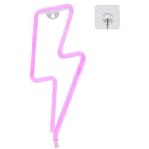 Pink LED Lightning Bolt neon Signs for Wall Decoration Battery and USB Operated Aesthetic Room Decor neon Sign neon Lights for Kids Room, Bar, Living Room, Christmas, Party, Wedding, Halloween
