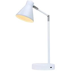 O’Bright LED Desk Lamp with USB Charging Port, 100% Metal Lamp, Flexible Swivel Arms, Soft White LED Reading Light (3000K), Bedside Reading Lamp, Office Lamp, Table Lamp, ETL Listed, White