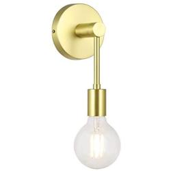 XiNBEi Lighting Wall Sconce Single 1 Light Sconces Wall Light with LED Bulb, Vanity Light with Satin Brass Finish for Bathroom Hallway Bedroom XB-W1234-1-SB-G30