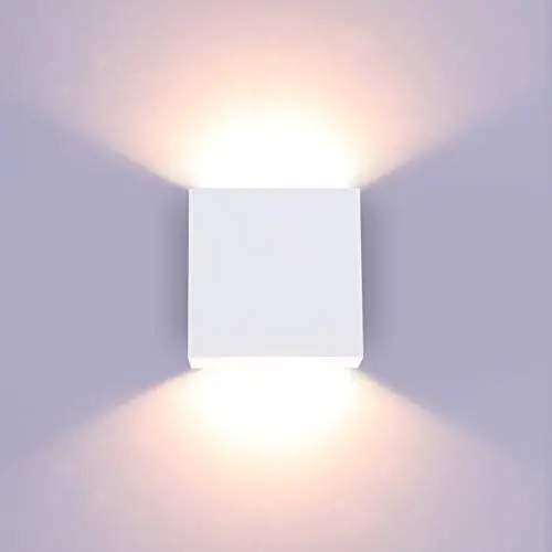 Lightess Modern Wall Sconce Dimmable 10W Hardwired, Up Down Wall Mount Lights Indoor Mini Metal LED Wall Lamp for Living Room Bedroom Hallway Decor, Warm White, O1181TP