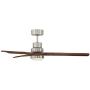 52'' Casa Delta-Wing Mission Ceiling Fan with Light LED Brushed Nickel Walnut Wood for Living Room Kitchen Bedroom Family Dining - Casa Vieja