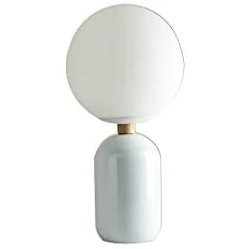 GlanzLight GL-63952-W, Ambient Lighting White Glass Table Lamp, Simplicity Globe Table Lamp, Indoor Decoration Light Fixtures Table Lamps, Living Room/Sofaside Reading Light Desk Lighting, White