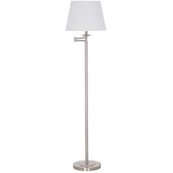 Amazon Brand – Ravenna Home Swing Arm Living Room Floor Lamp With LED Light Bulb - 58 Inches, Brushed Steel