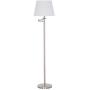 Amazon Brand – Ravenna Home Swing Arm Living Room Floor Lamp With LED Light Bulb - 58 Inches, Brushed Steel