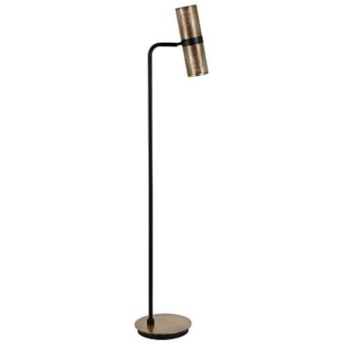 Henn&Hart FL0162 Modern, Contemporary Floor Blackened Bronze with Brass Metal Shade for, Bedroom, Living Room, Office, Study Lamp, Black