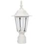 LIT-PaTH Outdoor Post Light Pole Lantern Lighting Fixture with One E26 Base Max 60W, Aluminum Housing Plus Glass, Matte White Finish