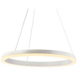 JONATHAN Y JYL7200A Baxter 23.5'' Integrated LED Metal Hoop Pendant Modern,Contemporay,Transitional Dimmable, Adjustable, for Dining, Living Room, Kitchen, Commercial Office, Matte White