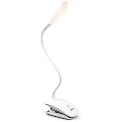 Vekkia Rechargeable Reading Lamp, 14 LED Book Light for Reading, Eye-Caring 3 Brightness Clip on Lamp for Bed, Touch Control, Perfect for Bookworms & Kids (White)