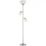 Ellery Modern Torchiere Floor Lamp 3-Light Brushed Steel Frosted White Glass Shades for Living Room Reading Bedroom Office - 360 Lighting Ellery Modern Torchiere Floor Lamp 3-Light Brushed Steel Frosted White Glass Shades for Living Room Reading Bedroom Office - 360 Lighting