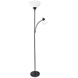 Simple Designs Home LF2000-BLK Mother-Daughter Floor Lamp with Reading Light, 71 x 20.47 x 11.35 inches, Black