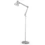 LEPOWER Metal Floor Lamp, Adjustable Architect Swing Arm Standing Lamp with Heavy Duty Base, Eye-Caring Reading/Drawing Lamp with On/Off Switch for Living Room, Bedroom, Study Room, Office (Silver)