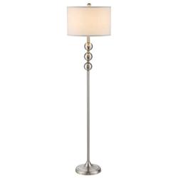 WINGBO 63” Metal LED Free Standing Floor Lamp with Stacked Ball Contemporary, Transitional for Bedrooms, Living Room, Office, Reading Mercury Silver