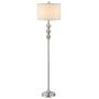 WINGBO 63” Metal LED Free Standing Floor Lamp with Stacked Ball Contemporary, Transitional for Bedrooms, Living Room, Office, Reading Mercury Silver