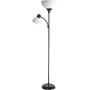 Newhouse Lighting NHFL-WI-BK Torchiere William 71 inch Modern Standing Daughter Floor Lamp, Perfect Light for Bedrooms, Living Room, Office, Reading, Mother-Son Black